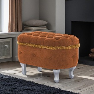 Airsurfer 29.5'' Storage Benches, End of Bed Bench with Button-Tufted, Window Bench with Fringe, Footboard Bench for Bedroom,Entryway,Cloakroom - 1 of 4