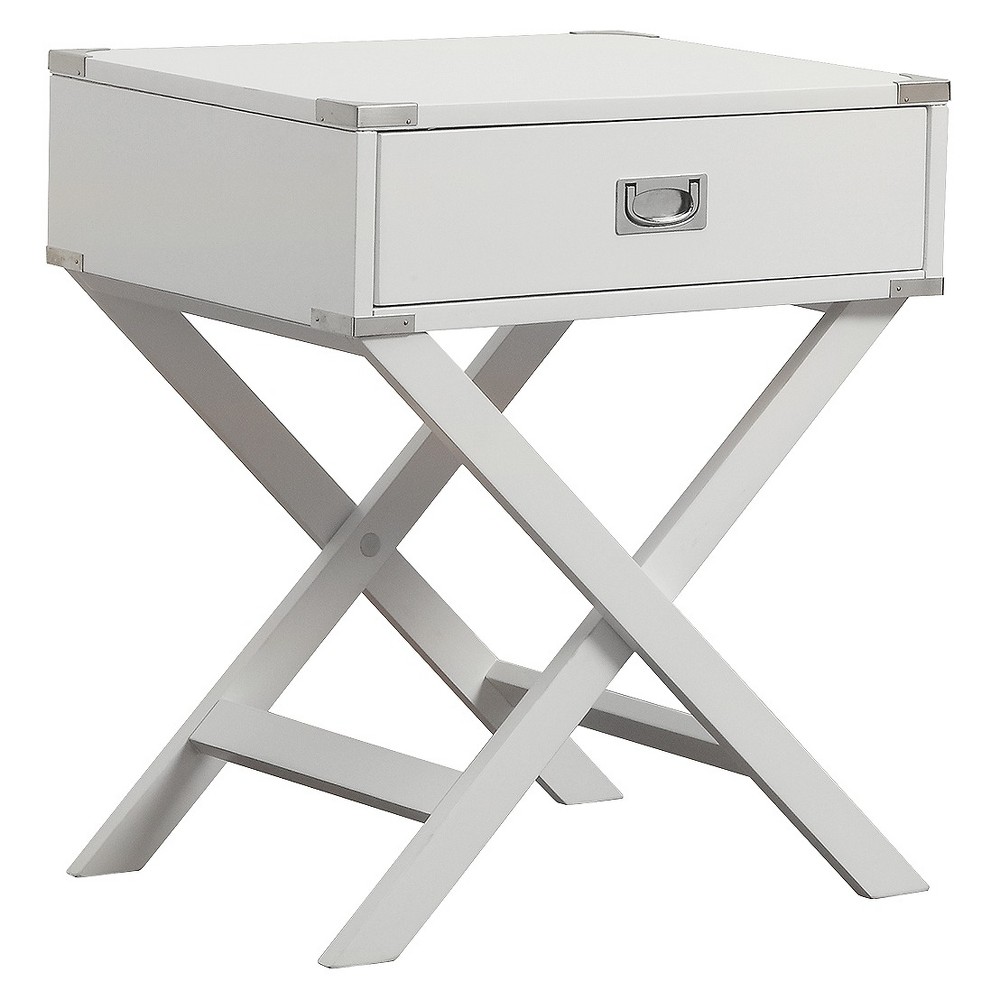 Photos - Coffee Table Borden Campaign Accent Table White - Inspire Q
