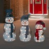 Northlight Lighted Snowman Family Outdoor Christmas Decoration - 39.5" - Warm White - Set of 3 - 2 of 4