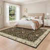 Washable Area Rugs Floral Print Accent Carpet with Non-Slip Backing, Stain-Resistant Farmhouse Floor Cover, Soft Low Pile Indoor Mat - 4 of 4