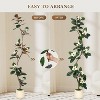 Rubber Tree Artificial Tree in White Planter Pot,Faux Plants Indoor Faux Floor Plant Artificial Plants with Magnolia Flowers for Home Decor - 4 of 4