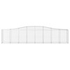vidaXL Gabion Basket Planter - Arched Galvanized Iron Cage for Decorative Garden Barrier and Sound Insulation - 157.5" x 19.7" x 31.5"/39.4" - 3 of 4