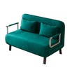 NicBex Velvet Convertible Sofa Bed, Tri-Fold Sleeper Sofa with Adjustable Backrest & Pillow, Leisure Chaise Lounge Couch for Living Room,Loveseat Sofa - 4 of 4