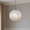 ALOADECOR 6 Lights Flush Mount Chandelier 16" Matte Black Modern Dimmable Round Ceiling Lamp With Crystal Accents - 3 of 4