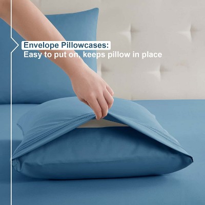 Twin XL Blue Deep Pocket Microfiber Sheet Set