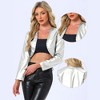 INSPIRE CHIC Women's PU Long Sleeve Casual Cocktail Party Bolero Shrug - 2 of 4