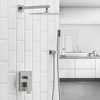 2-Handle 2-Spray 12 in. Square High Pressure Shower Faucet in Polished Chrome (Valve Included) - 2 of 4