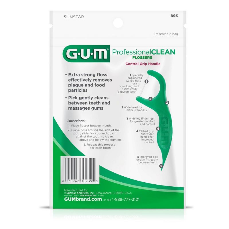 GUM Professional Clean Flossers Mint - 90ct, 6 of 7
