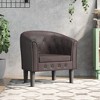 vidaXL Tub Chair - Brown Faux Leather Armchair, Comfortable Seating for Living Room or Bedroom - 2 of 4