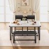 Dining Table Set for 4, Kitchen Table with 2 Upholstered Chairs and Bench, Wood Kitchen Dining Room Set, for Small Space, Apartment, Home, Kitchen - 4 of 4