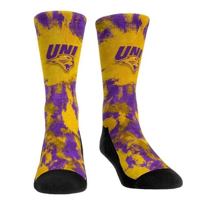 NCAA Northern Iowa Panthers Paint Crew Socks - L/XL