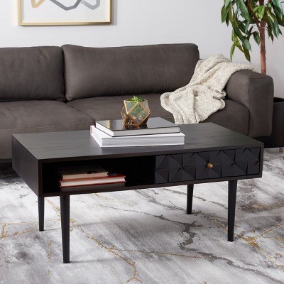 Lexington Walnut Mango Wood Rectangular Coffee Table with Storage