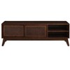 CAVINAS 59 Inch Rattan TV Stand for 65 Inch TV,Entertainment Cabinet with Sliding Doors & Solid Wood Feet,TV Console for Living Room - 3 of 4