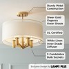 Possini Euro Design Caliari Modern Ceiling Light Semi Flush Mount Fixture 18" Wide Warm Brass Double Drum Shade for Bedroom Kitchen Hallway Bathroom - 3 of 4