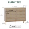 47 Inch 8 Drawer Dresser Farmhouse Chest of Drawers, Modern Wooden Dresser, Chest with Drawers, for Bedroom, Living Room, Beige - 2 of 4
