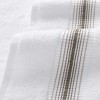 Aston & Arden Luxury Ring Spun Cotton Hand Towels (4 Pack), 600 GSM, 18x32 in., White with Striped Ombre Border - 2 of 4