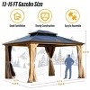 EROMMY 15 Ft. W X 13 Ft. D Solid Wood Patio Gazebo - 3 of 4