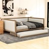 Full Size Upholstered Daybed with Trundle and Nailhead Decoration - 3 of 4