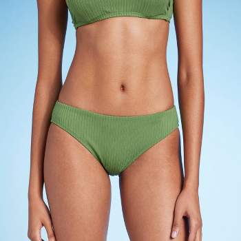 Women's Ribbed Hipster Bikini Bottom - Shade & Shore™ Green