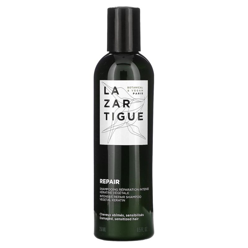Lazartigue Repair Shampoo, Enriched with Vegetal Keratin, Helps Damage Deep Down & Restructures Hair Fiber, Strengthens Hair and Leaves it Silky Right, 1 of 3