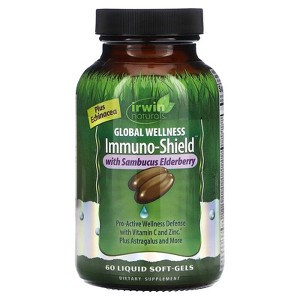 Irwin Naturals Global Wellness Immuno-Shield with Sambucus Elderberry, 60 Liquid Soft-Gels - 1 of 2
