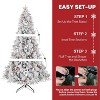 Vivatrees 7.5/9/12 Ft Prelit Snow Flocked Artificial Christmas Tree, 10 Lighting Modes with Multi Colors, Xmas Tree with Red Berries, White - 4 of 4