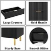 Whizmax Modern 3 Drawer Dresser for Bedroom with Gold Handle and Drawer, Wood Double Chest of Drawers and Storage Organizer for Living Room, Hallway - 4 of 4