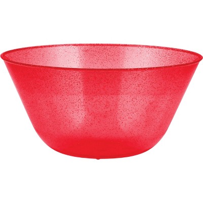  Red Glitter Plastic Bowl Red 