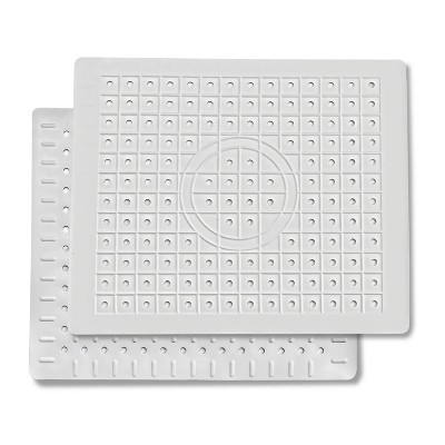 LunaLulinlk Kitchen Sink Mat, Dish Drying Mat Set of 2, 12" x 10" Dish Drying Mat, Sink Protector Mats 2 Pack White