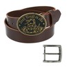 CTM Men's Bridle Belt with Don't Tread on Me Buckle (2 Buckle Set) - 2 of 4