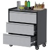 Mobile Tool Storage Cabinet with 3 Drawers, Heavy Duty Rolling Tool Cart for Garage and Workshop - 3 of 4