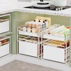 Under Sink Organizer, Kitchen Storage Organizer - 2-Tier Pull Out Sliding Basket (28x40x39cm) Carbon Steel Drawer with Wooden Handle - 3 of 4