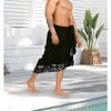 HAPPY BAY Men's Swimwear Beachwear Summer Wrap Sarong One Size Geometric Black - 3 of 4
