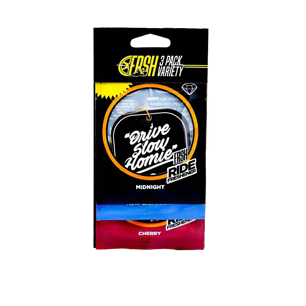 Photos - Air Freshener Ride FRSH 3pk Variety Fresheners Black Midnight/New Car/Cherry