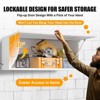 ZACHVO 14 Inch High White Lockable Metal Wall Garage Cabinet with Flip-Up Door, Floating Tool Cabinet for Workshop, Trailer, Basement - 3 of 4