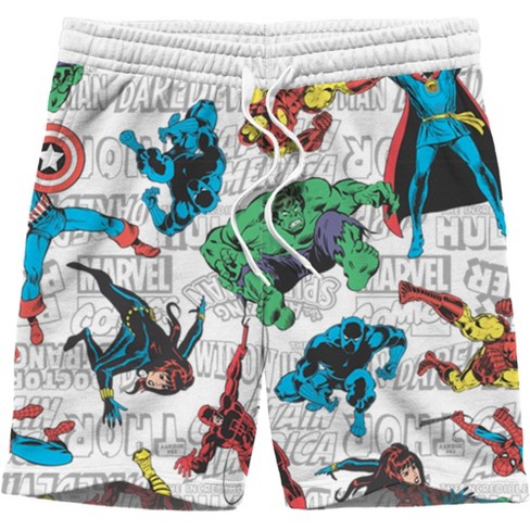 Waterfront millimeter let Men's Marvel Superheroes Printed Pull-on Shorts - White : Target