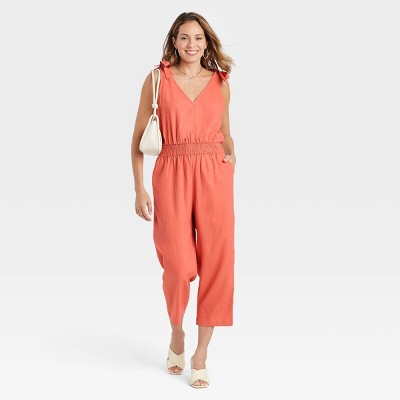Women's Sleeveless Tie-Shoulder Jumpsuit - A New Day™