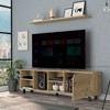 70.8" Manufactured Wood TV Stand for TVs up to 70" with Four Open Shelves, Five Legs, and One Cabinet for Living Room - 3 of 4