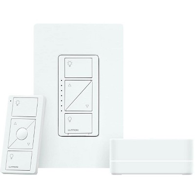 Lutron Caseta Wireless Smart Lighting Dimmer Switch Starter Kit, Works with Alexa, Apple HomeKit, and the Google Assistant | P-BDG-PKG1W