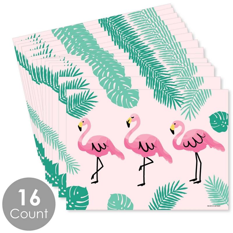 Big Dot of Happiness Pink Flamingo - Party Table Decorations - Tropical Summer Party Placemats - Set of 16, 3 of 7