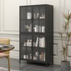 LunaLulinlk Premium Black Metal Storage Cabinet with Tempered Glass Doors, Adjustable Shelves, Anti-Tipping Device - 4 of 4