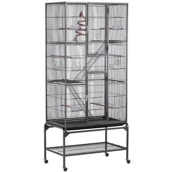 Yaheetech 69"H Extra Large Bird Cage for African Grey Sun Conures Parakeets Cockatiels Black