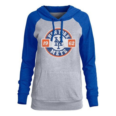 Mlb New York Mets Women's Lightweight Bi-blend Hooded T-shirt - M