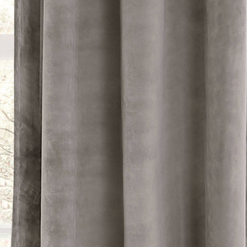 Set of 2 Prima Velvet Light Filtering Window Curtain Panels - Lush Décor, 4 of 17