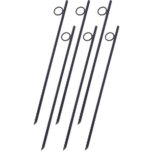 Garden Stakes, Plant Stakes With Heavy-duty 1" Loops, 3/8" Steel, Angled Ends, Non-slip Tent Canopy Ground Stakes For Campsites And Canopies - 1 of 4