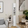 MAYEERTY 71" Tall Slim Bathroom Cabinet Freestanding 1 Drawer 2 Doors 4 Adjustable Shelves White - 2 of 4