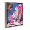 Stupell Industries Beach Chair Meetup in Pink Floating Frame Canvas Art - 2 of 4