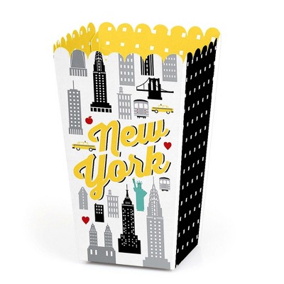 Big Dot of Happiness NYC Cityscape - New York City Party Favor Popcorn Treat Boxes - Set of 12