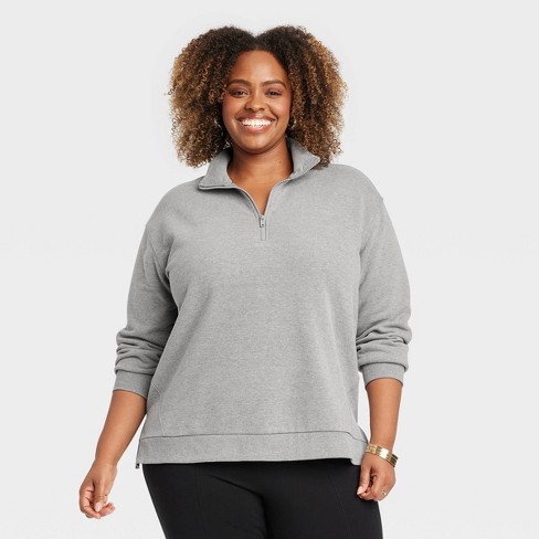 Grey zip sweater best sale