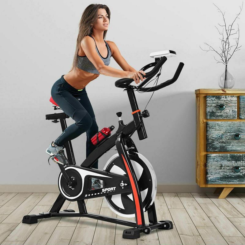 Costway Exercise Bicycle Indoor Bike Cycling Cardio Adjustable Gym Workout Fitness Home, 2 of 10